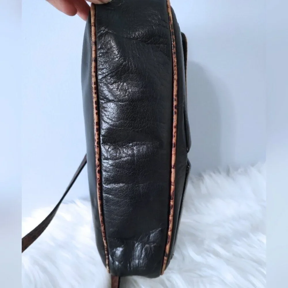 Brahmin Tuscan vintage croc-embossed satchel crossbody EUC